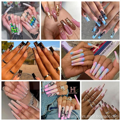 Free Sample False Nails Various Color Wholesale Custom Long Press On Nails For Women